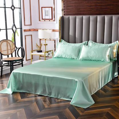 High End Satin Sheets, Soft and Comfortable Solid Color Sheets, Luxurious Single and Twin Bed Sheets Set