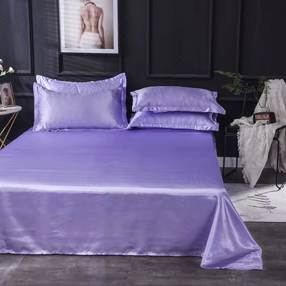 High End Satin Sheets, Soft and Comfortable Solid Color Sheets, Luxurious Single and Twin Bed Sheets Set